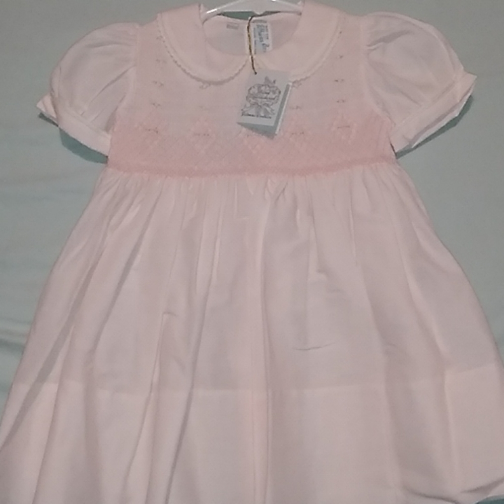 Pink smocked dress